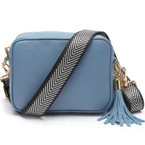 Crossbody Light Blue (Silver Chevron Strap)