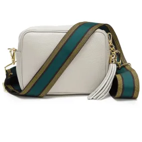 Crossbody Light Grey(Green Gold Trim Strap)