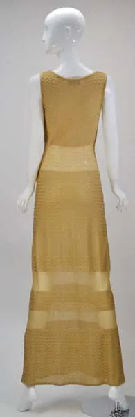 1980s Fendi Gold Sheer Panel Dress