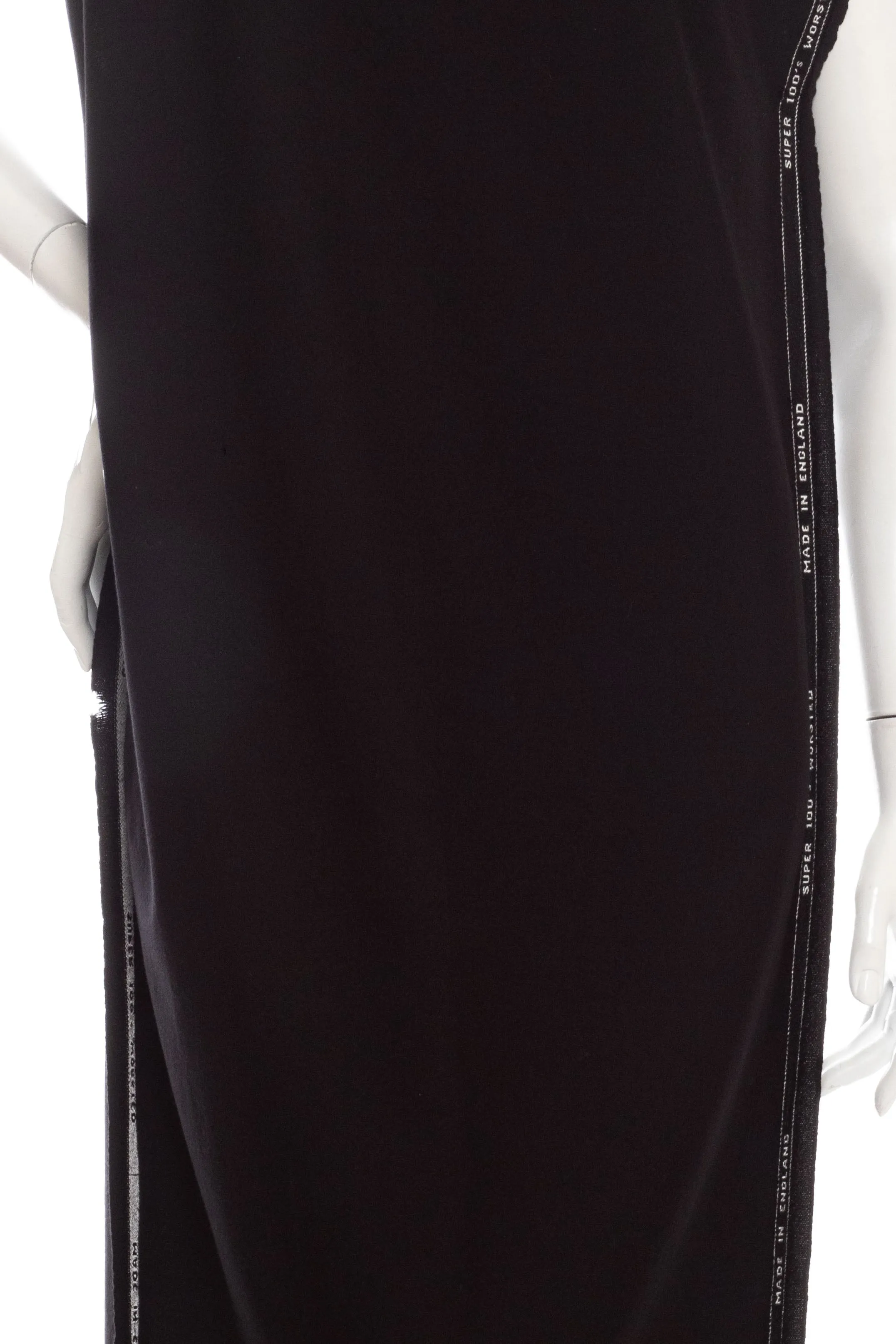 1997 Black Wool Deconstructed Dress