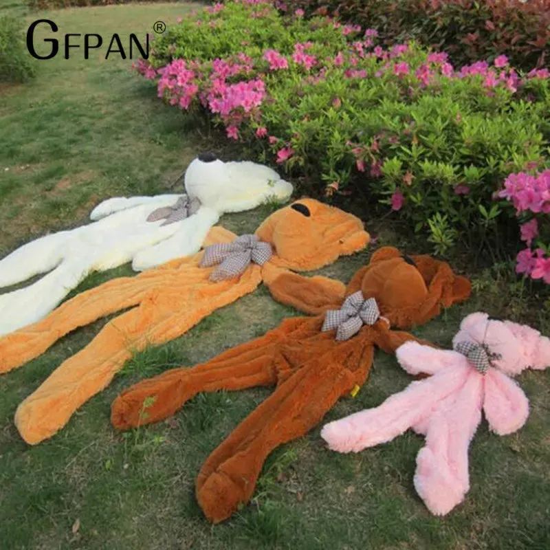 1pc 200/100cm Four Colors Big Teddy Bear Skin Plush Toys Stuffed Toy Bear Coat High quality Birthday Gifts For Kids