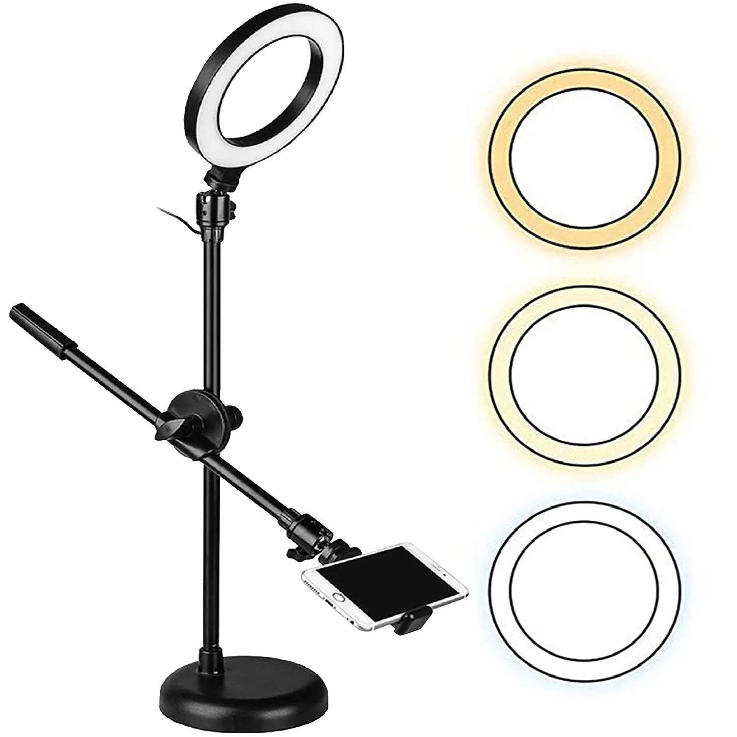 5Core 6'' Ring Light Overhead Phone Mount LED Circle Lights 360°