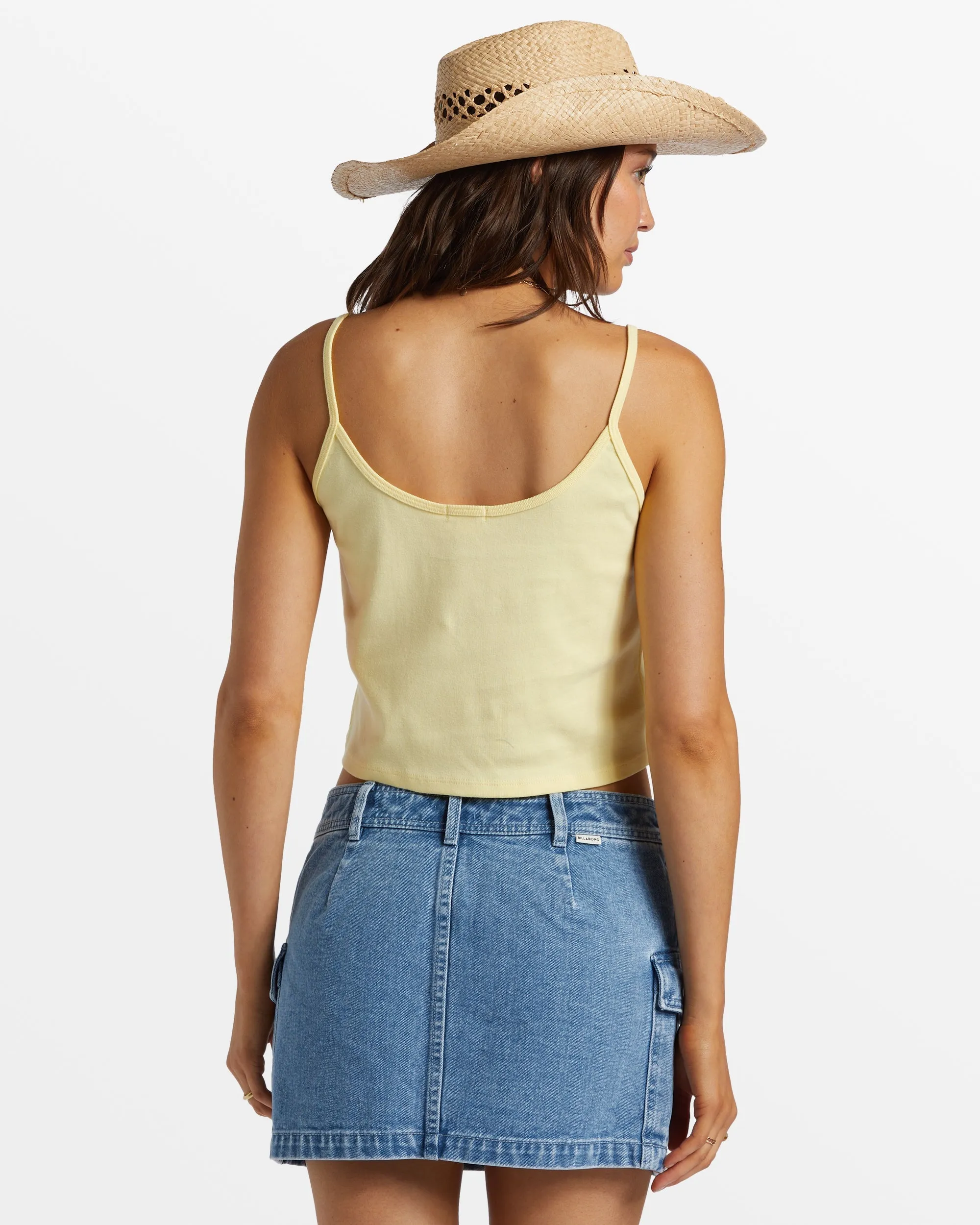 Aloe Cropped Tank Top - Mellow Yellow