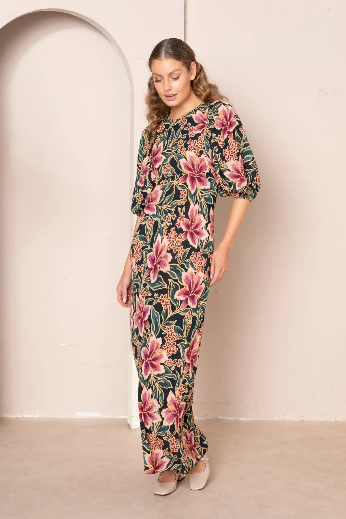 Amanda Puff Sleeve Maxi Dress