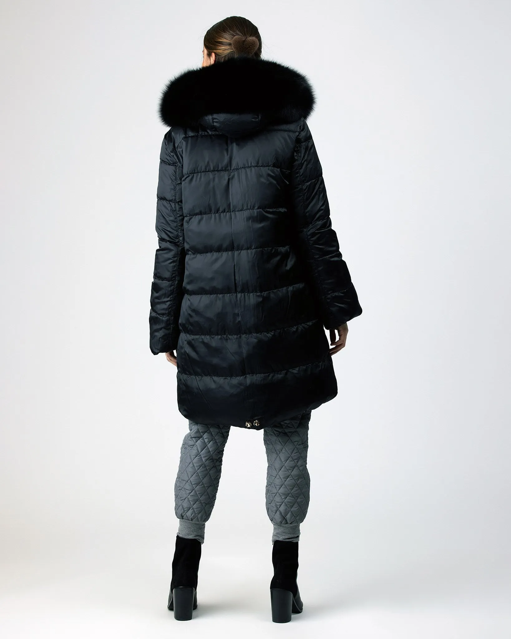 Après-Ski Reversible Parka with Detachable Fox Hood Trim