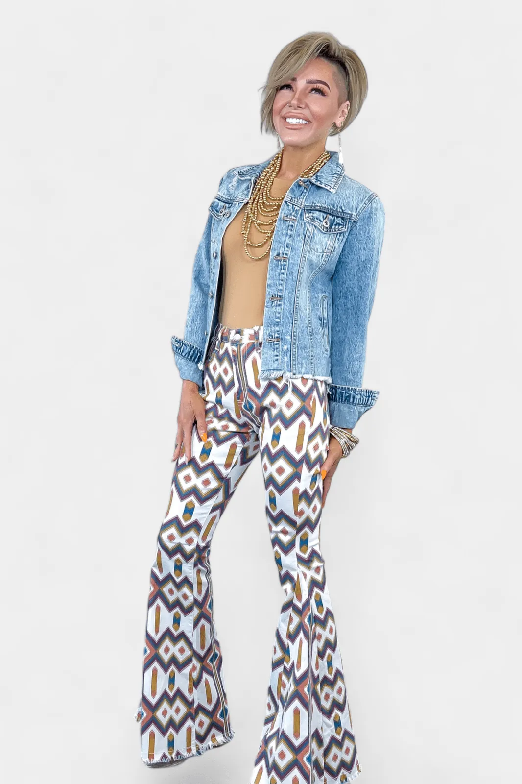 Aztec Flared Jeans