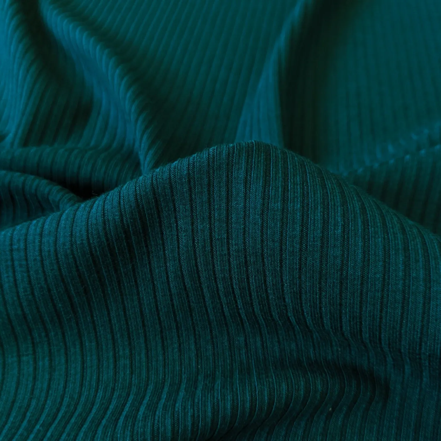 Bamboo Rib Knit - Deep Teal