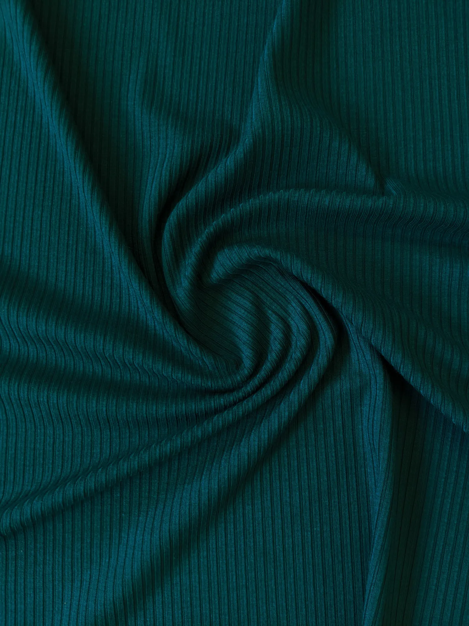 Bamboo Rib Knit - Deep Teal