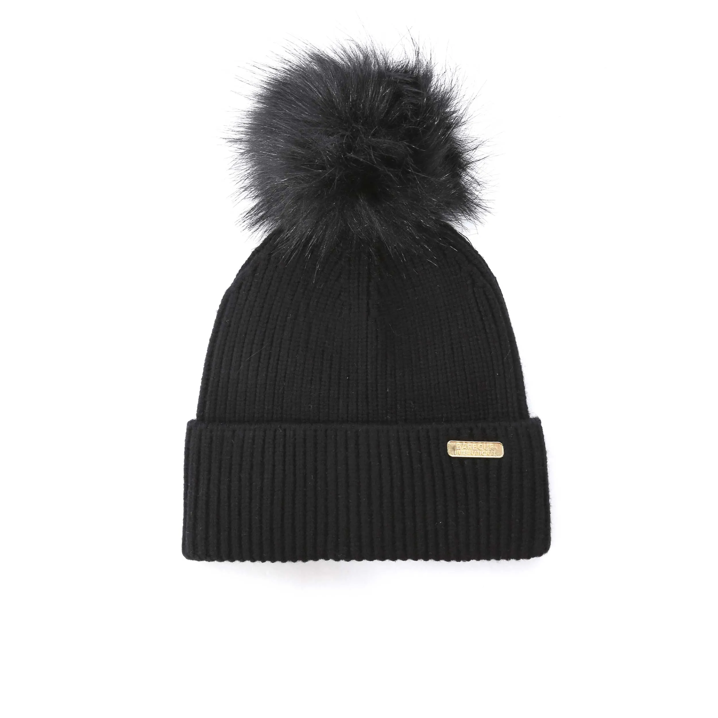 Barbour Mallory Pom Ladies Beanie Hat in Black