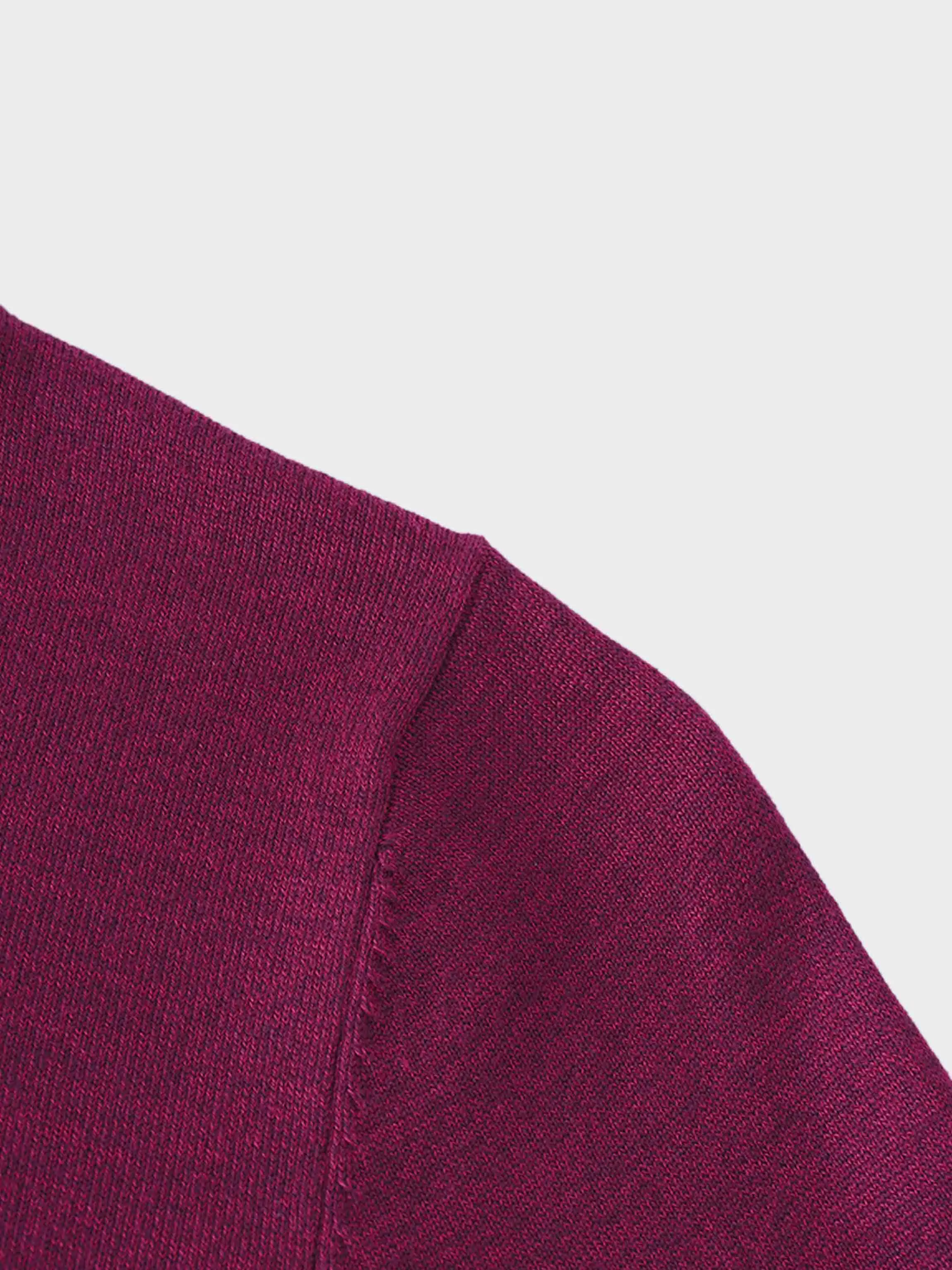 Basic Crew Sweater LS-Heathered Fuchsia