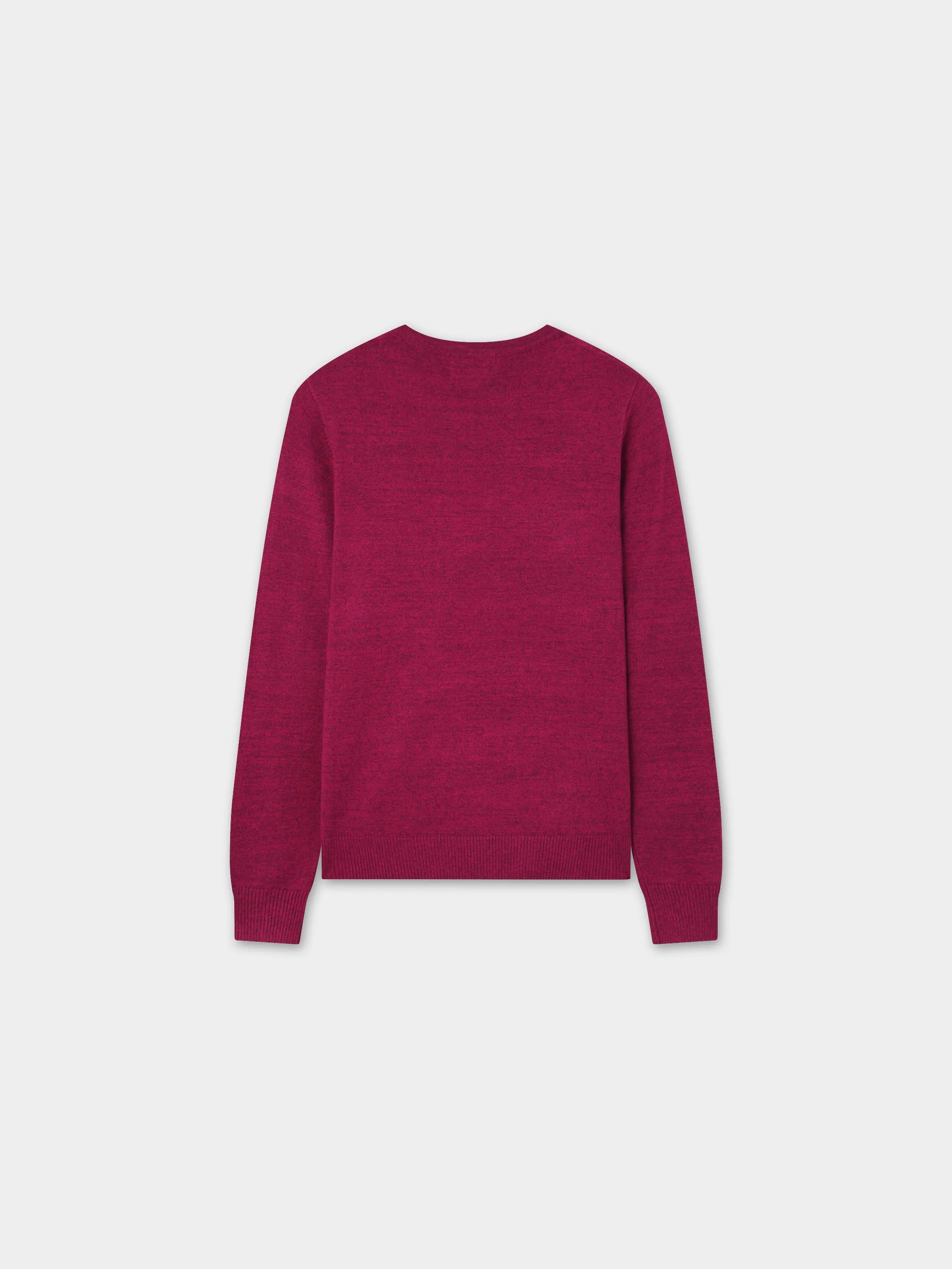 Basic Crew Sweater LS-Heathered Fuchsia