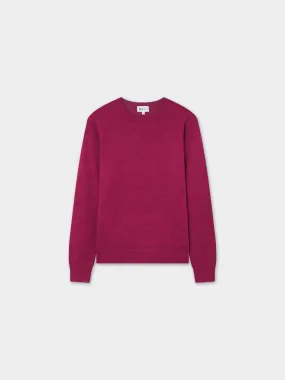 Basic Crew Sweater LS-Heathered Fuchsia