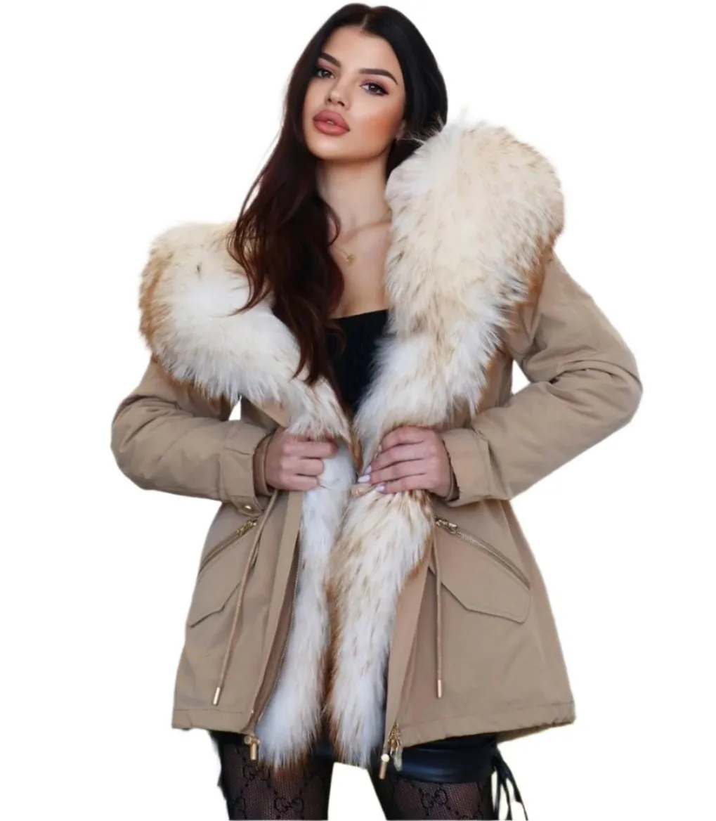 Bengal Fox Fur Trim Parka with Rabbit Fur Insulation