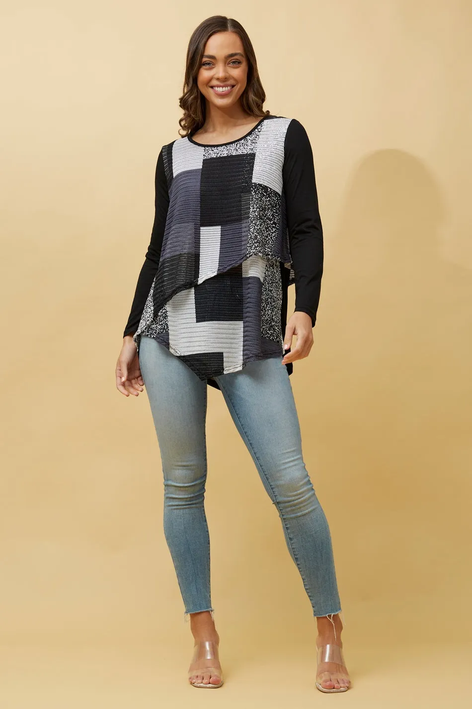 BOBBI DOUBLE LAYER COLOUR BLOCK TOP