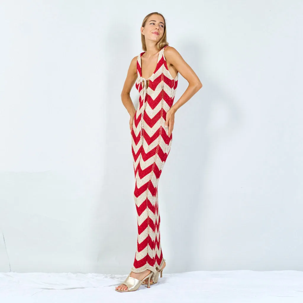 Bold chevron sleeveless maxi dress wholesale