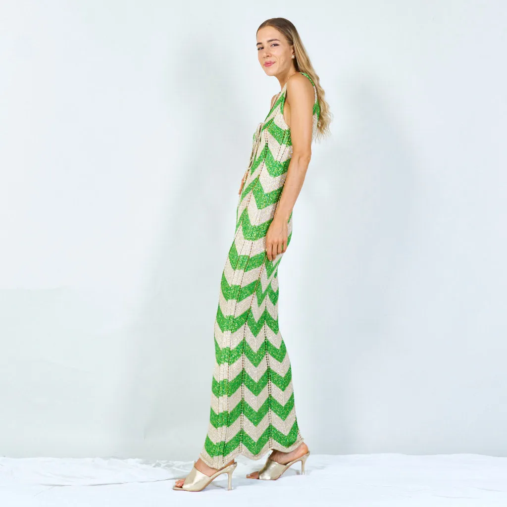 Bold chevron sleeveless maxi dress wholesale