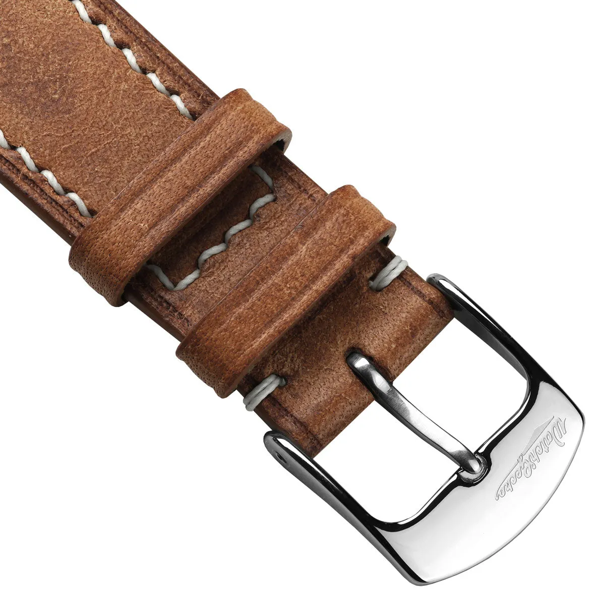 Bourton Hand-Stitched Genuine Italian Leather Watch Strap - Light Brown