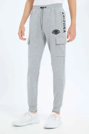 Boys Grey Cargo Active Pants