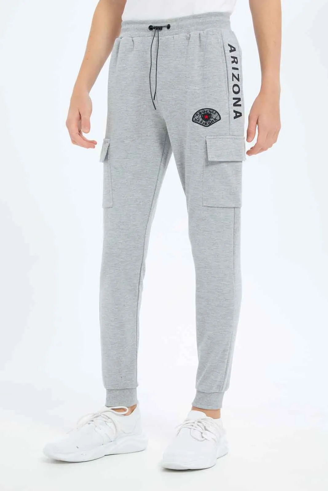 Boys Grey Cargo Active Pants