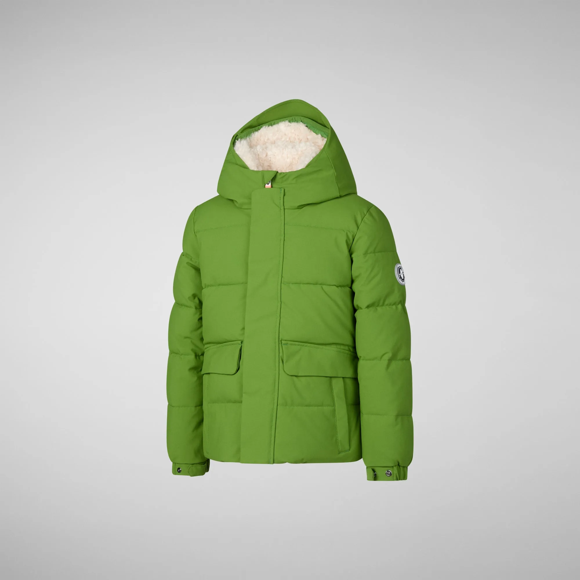 Boys' hooded parka Klaus in grass green