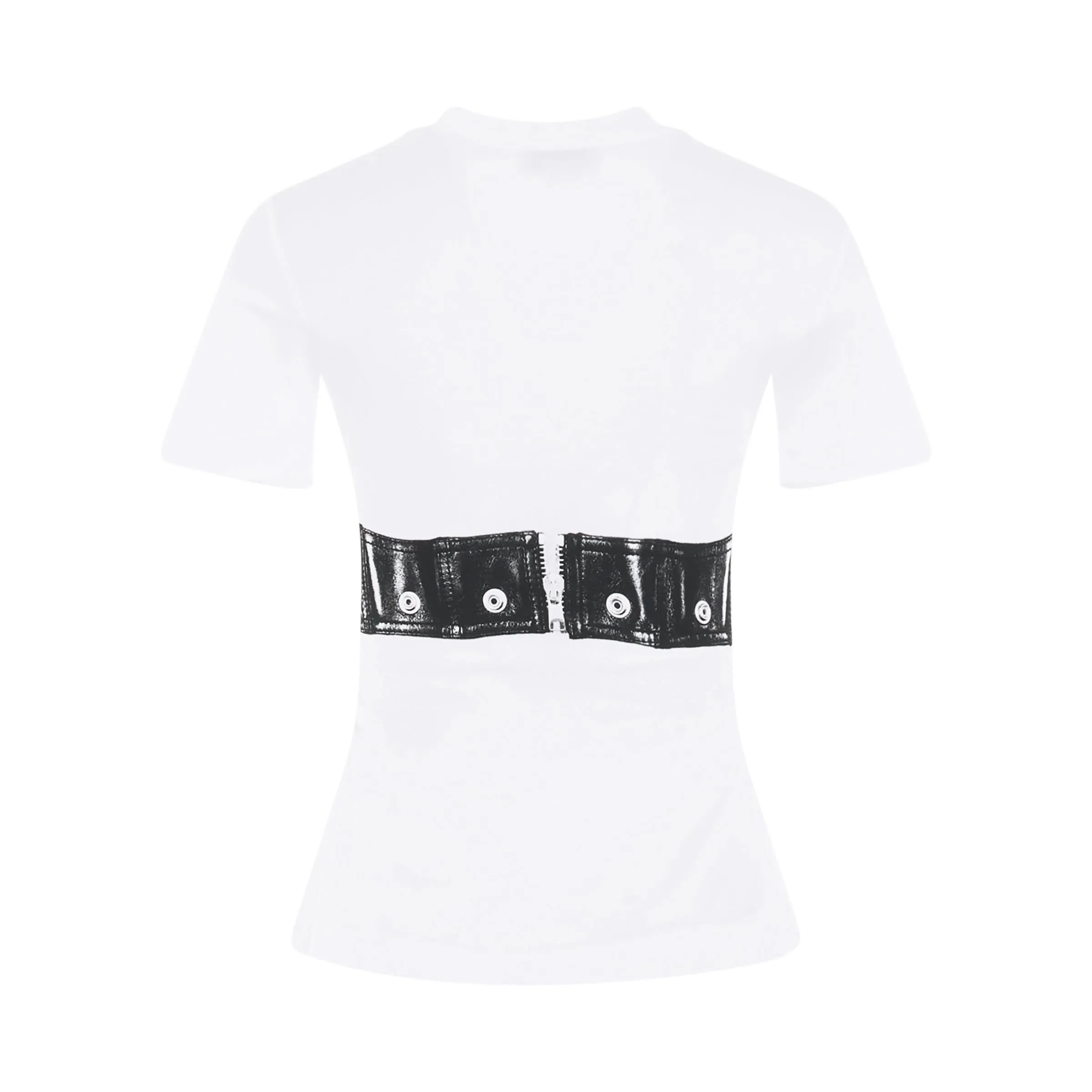 Bra Bustier Print Fitted T-Shirt in White