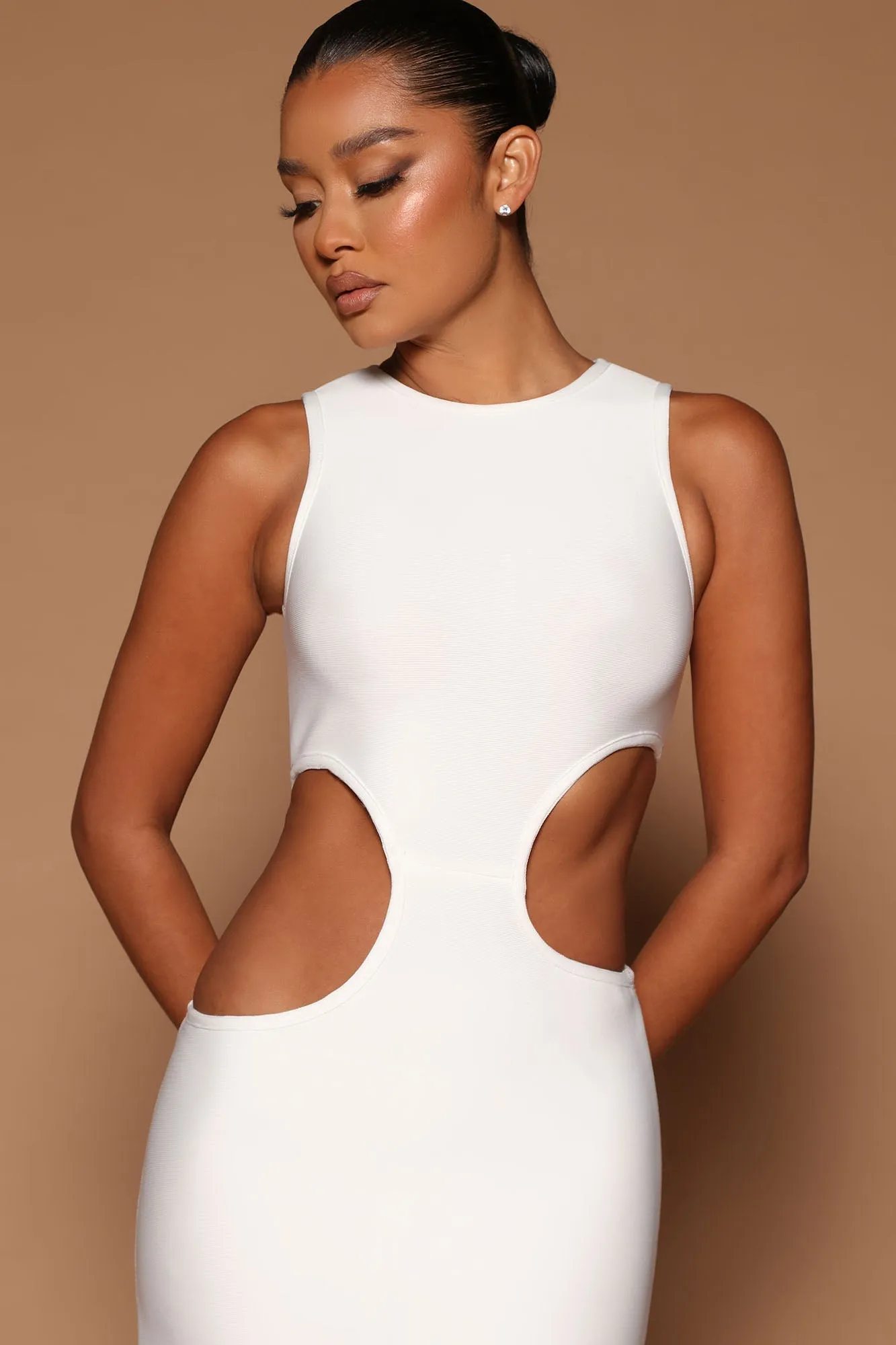 Calista Bandage Maxi Dress - White