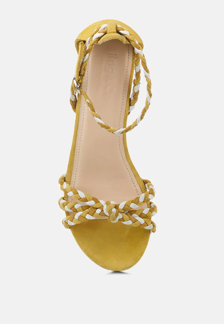 CANDANCE Mustard Block Heel Sandal