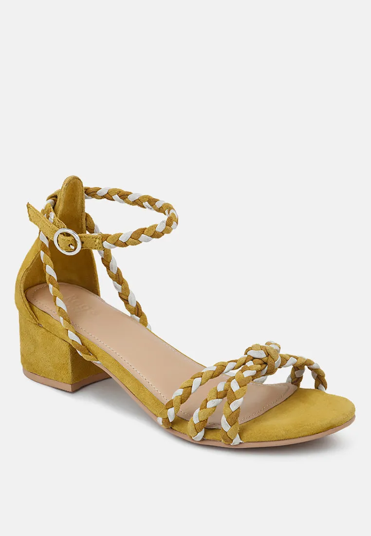 CANDANCE Mustard Block Heel Sandal