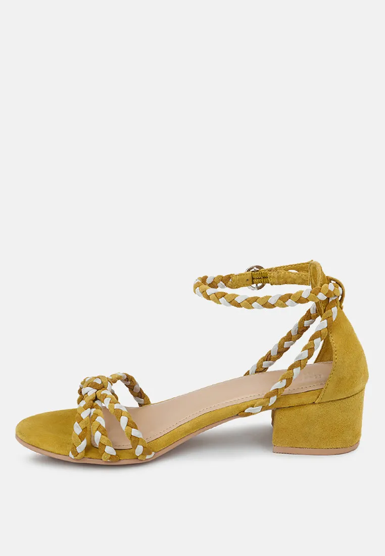 CANDANCE Mustard Block Heel Sandal