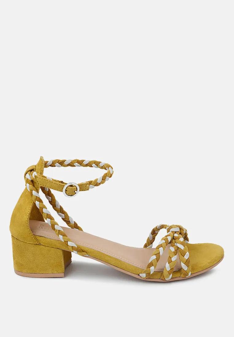 CANDANCE Mustard Block Heel Sandal