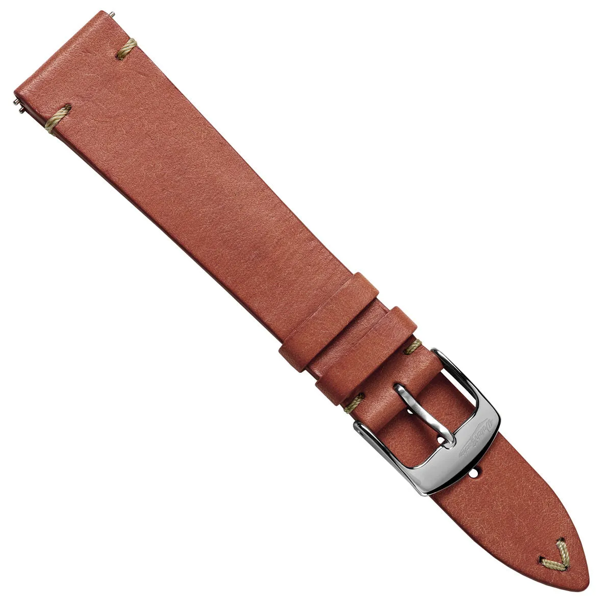 Charlbury V-Stitch Genuine Italian Leather Watch Strap - Salmon Red