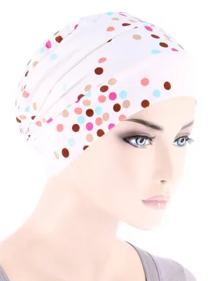 Cloche Cap Ivory Ditzy Dot