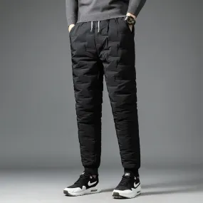 Comfortable Black Winter Down Jogger Pants