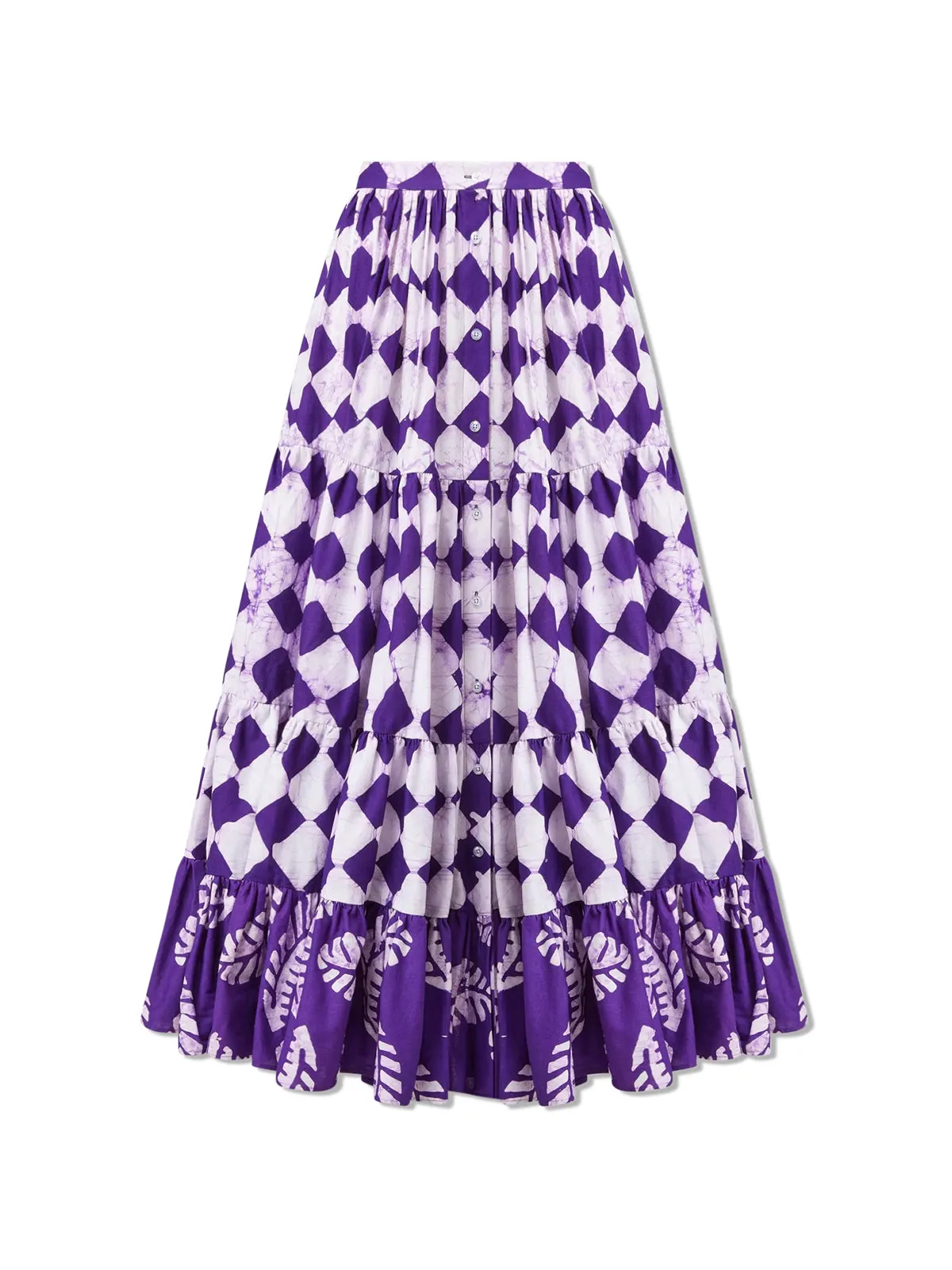 Crossroads Print Tiered Skirt