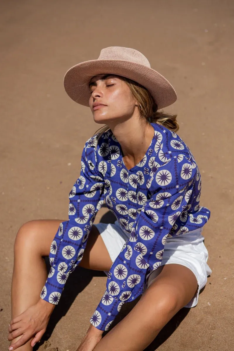 Danielle Tunisian Shirt in Navy Sun