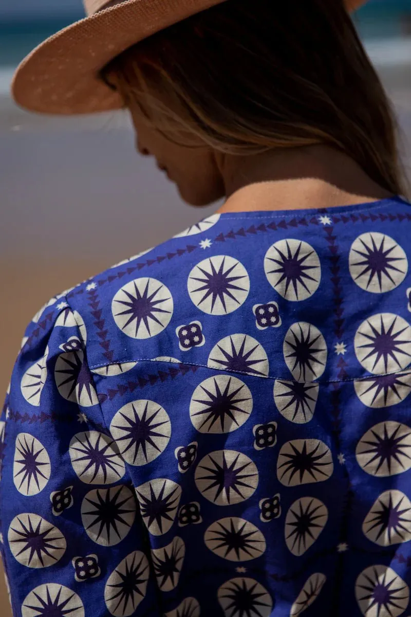 Danielle Tunisian Shirt in Navy Sun