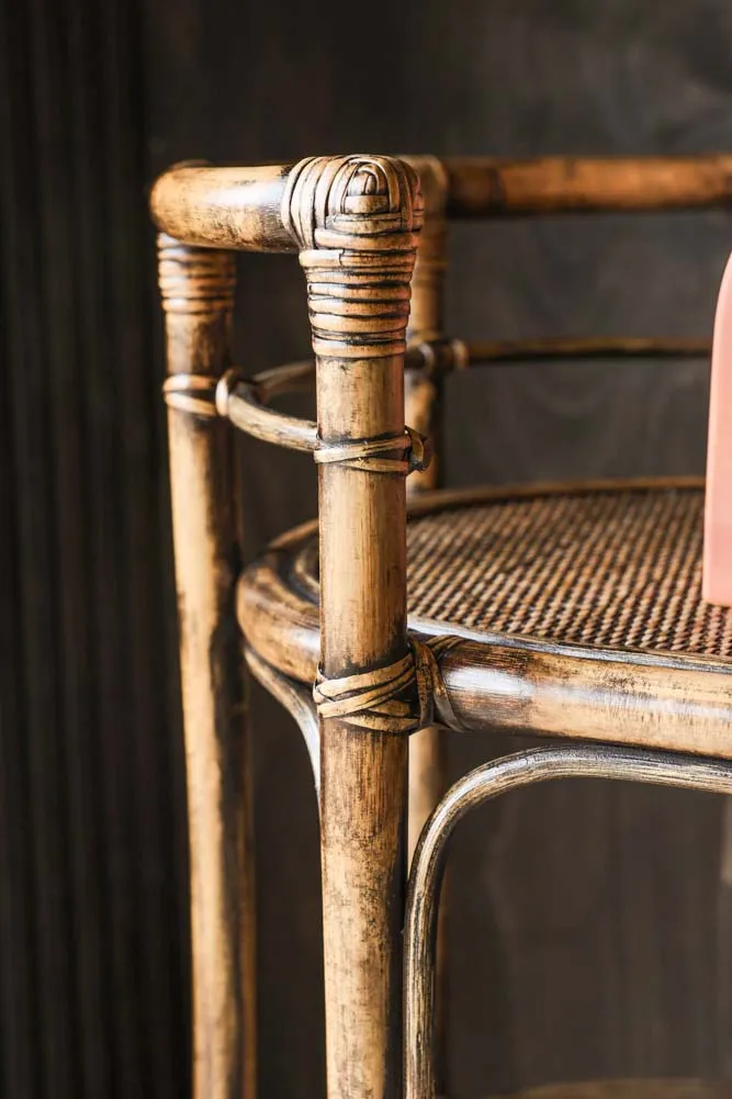 Dark Brown Rattan Console/Drinks Table