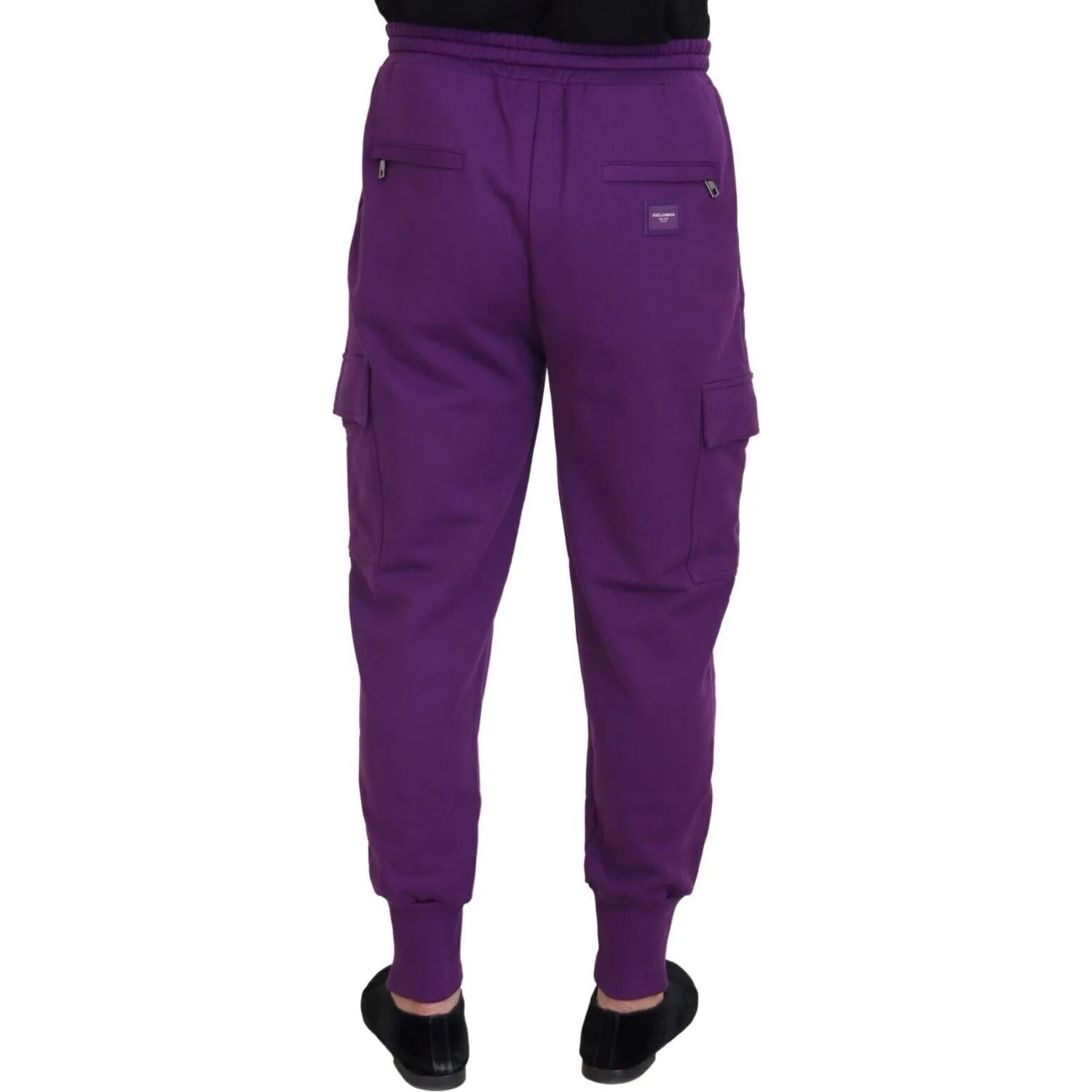 Dolce & Gabbana Elegant Purple Cotton Cargo Sweatpants