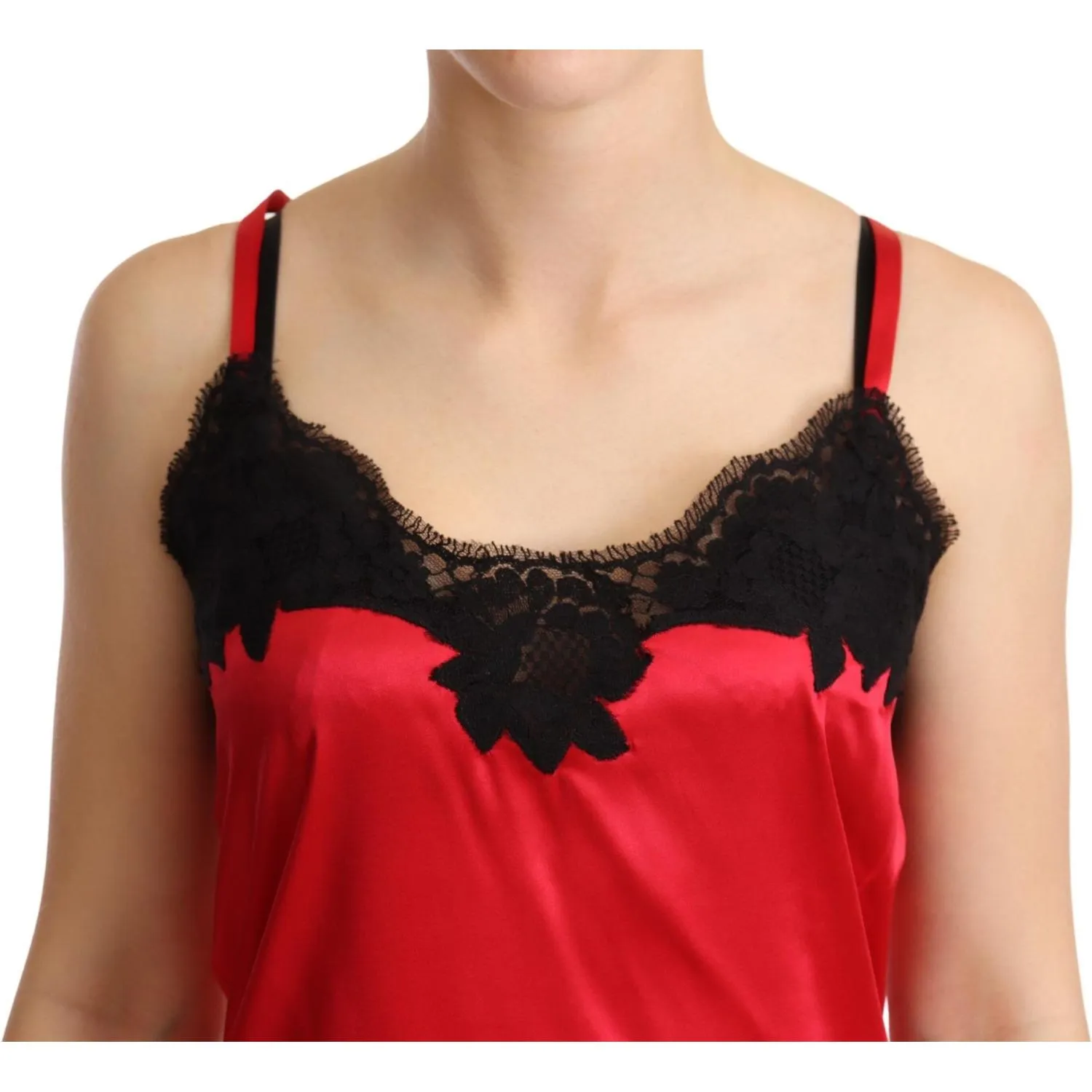 Dolce & Gabbana Enchanting Red Silk Blend Lace Camisole