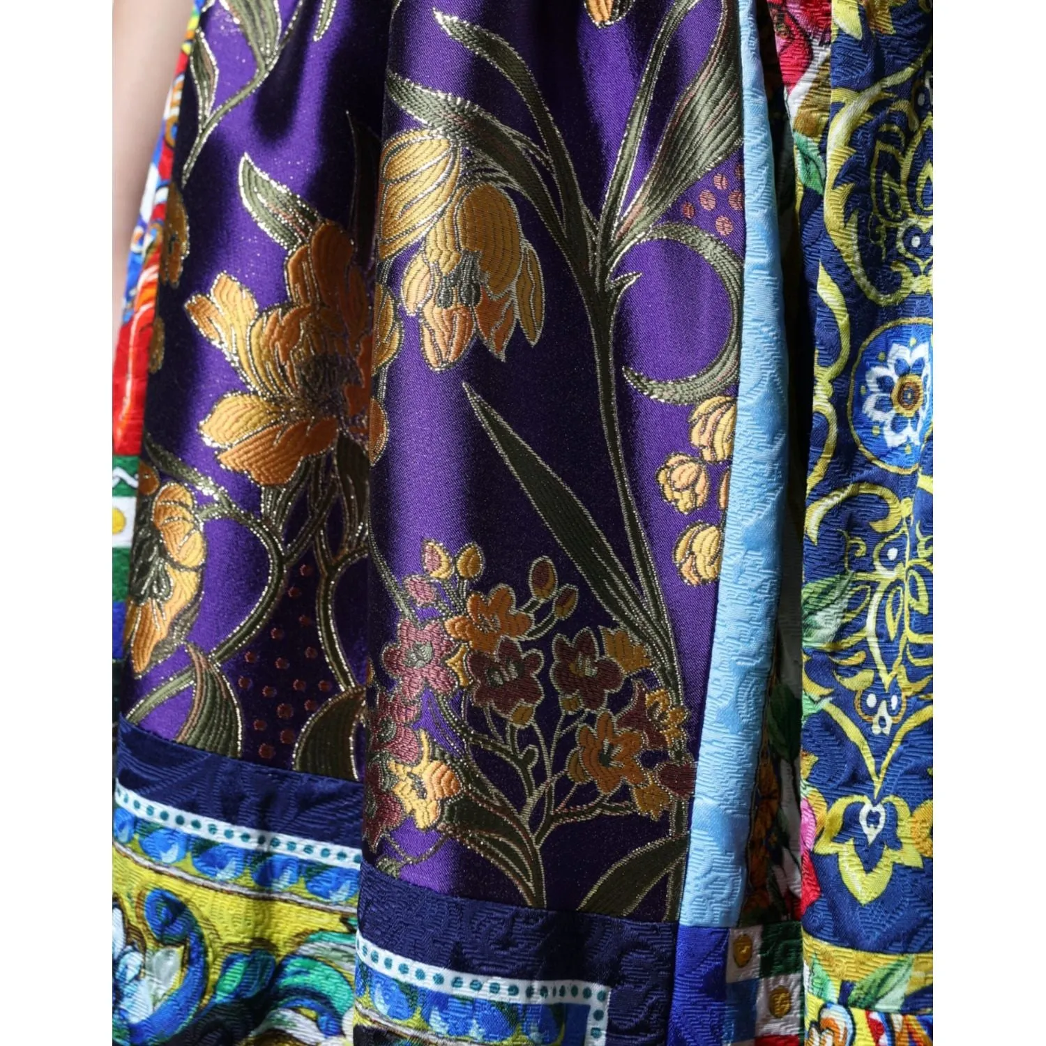 Dolce & Gabbana Multicolor Patchwork Sicily Long Maxi Skirt