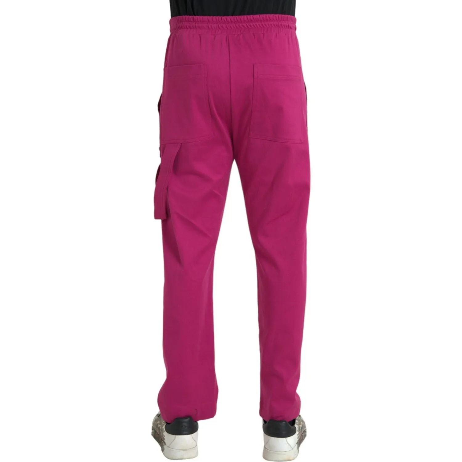 Dolce & Gabbana Pink Logo Cargo Cotton Jogger Sweatpants Pants