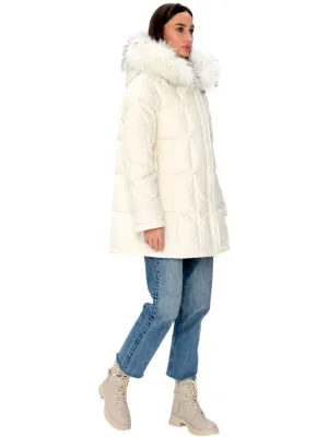 Dolce Genuine Fox Fur Down Fill Parka Coat