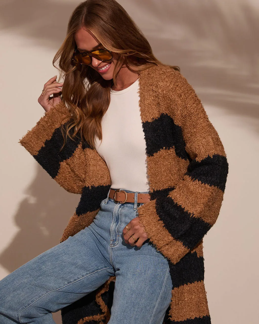 Drina Stripe Shaggy Duster