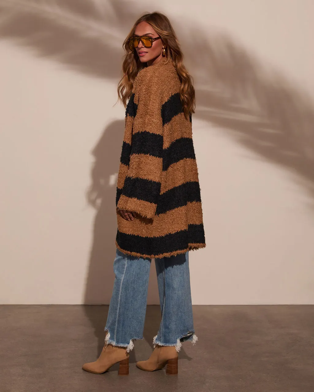 Drina Stripe Shaggy Duster