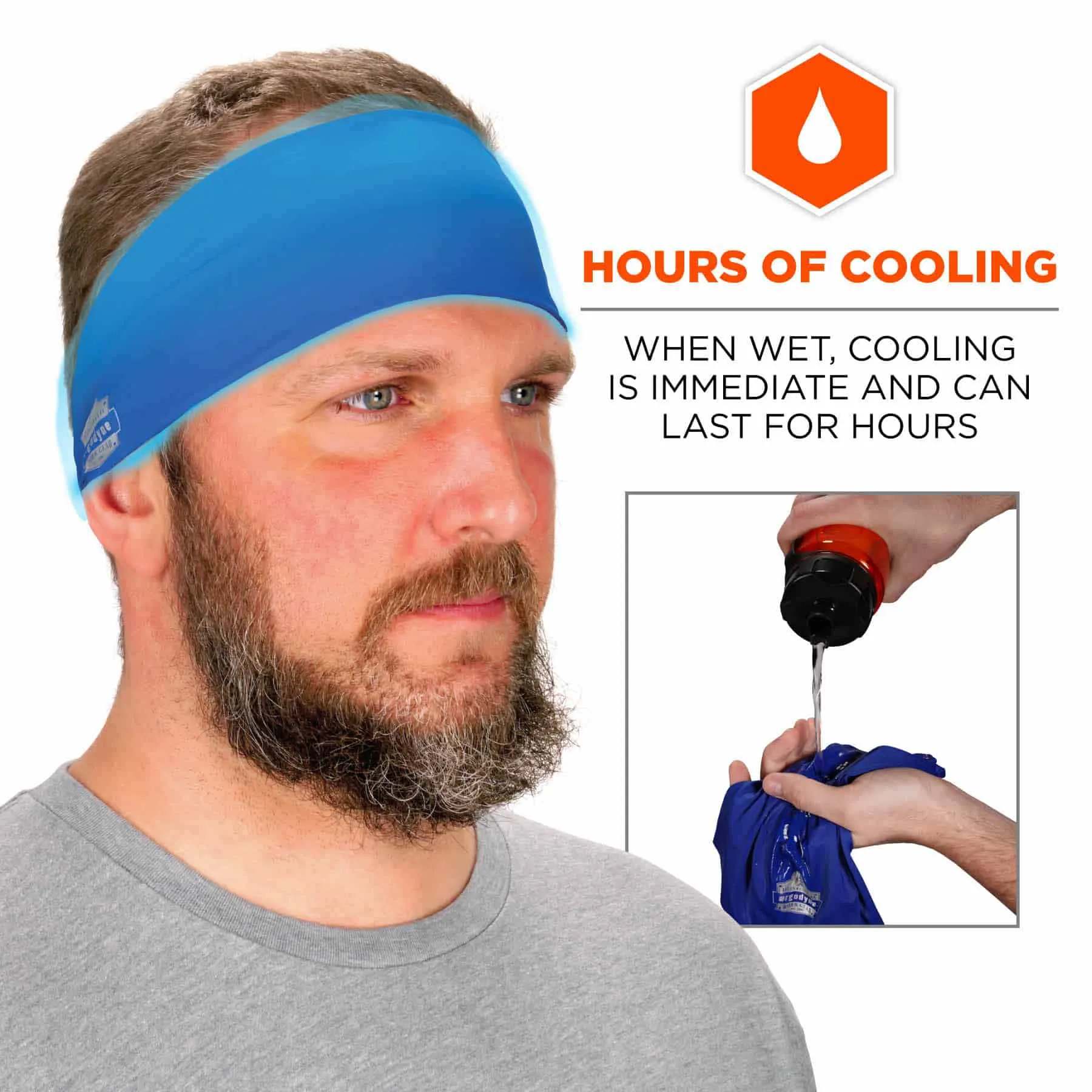 Ergodyne 12701 6634  Blue Cooling Headband - Performance Knit