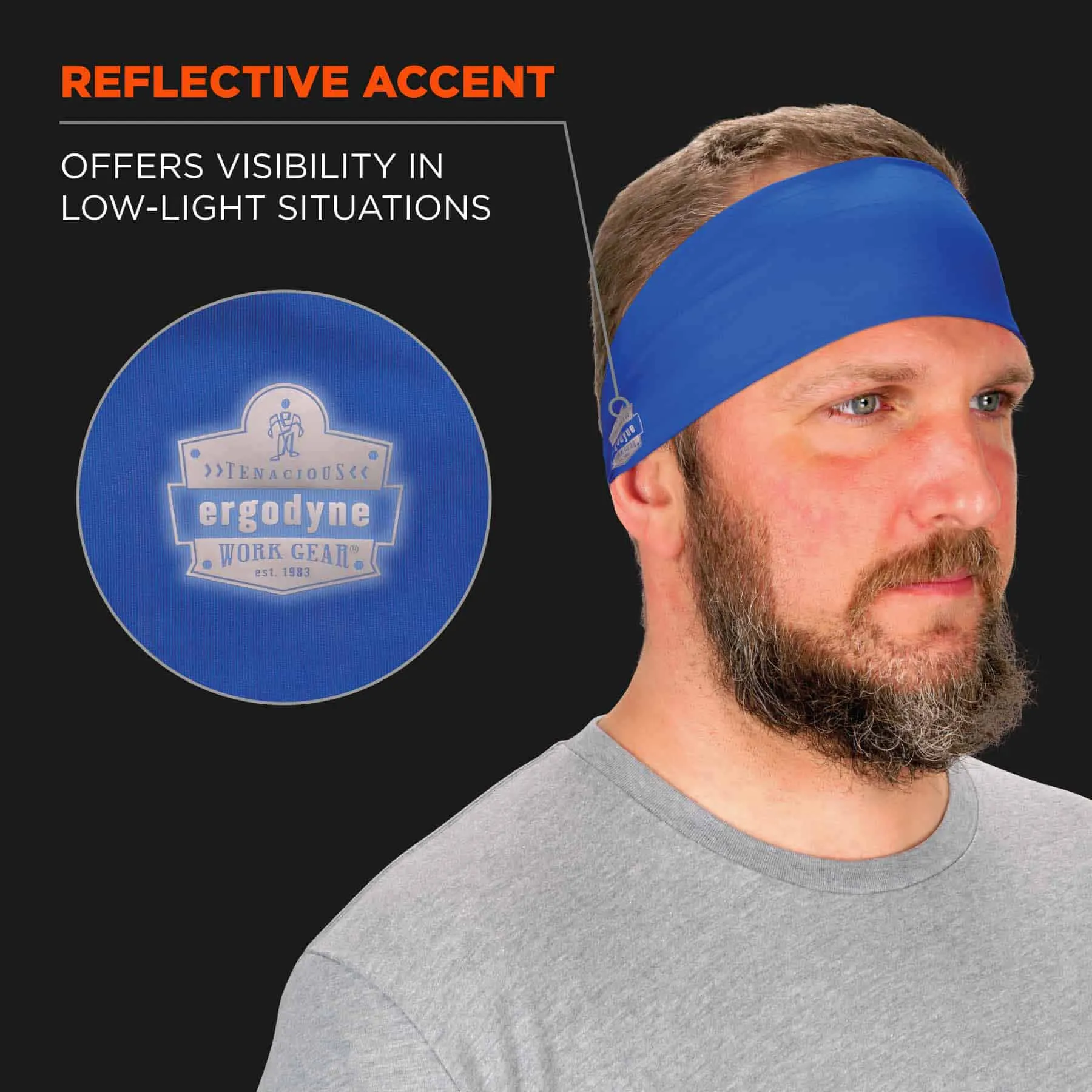 Ergodyne 12701 6634  Blue Cooling Headband - Performance Knit