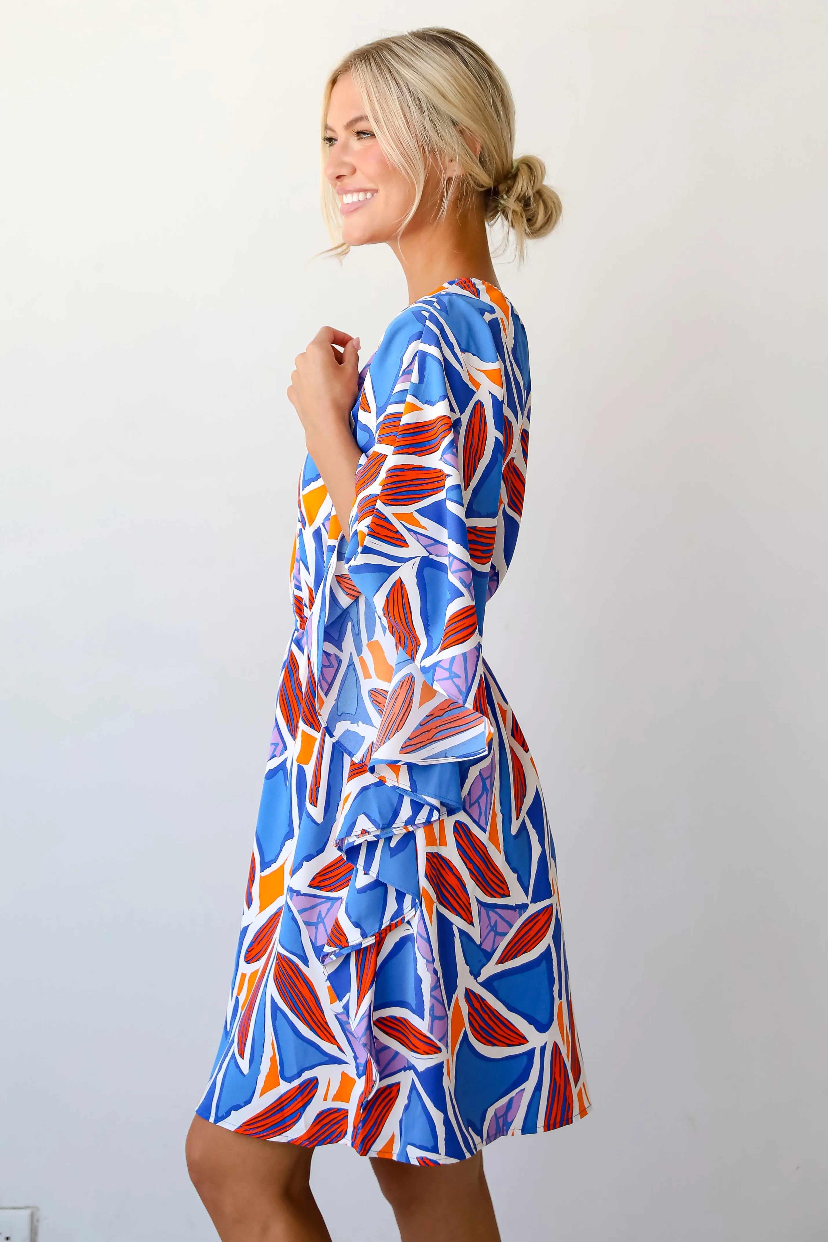 FINAL SALE - Celebratory Beauty Blue One-Shoulder Mini Dress