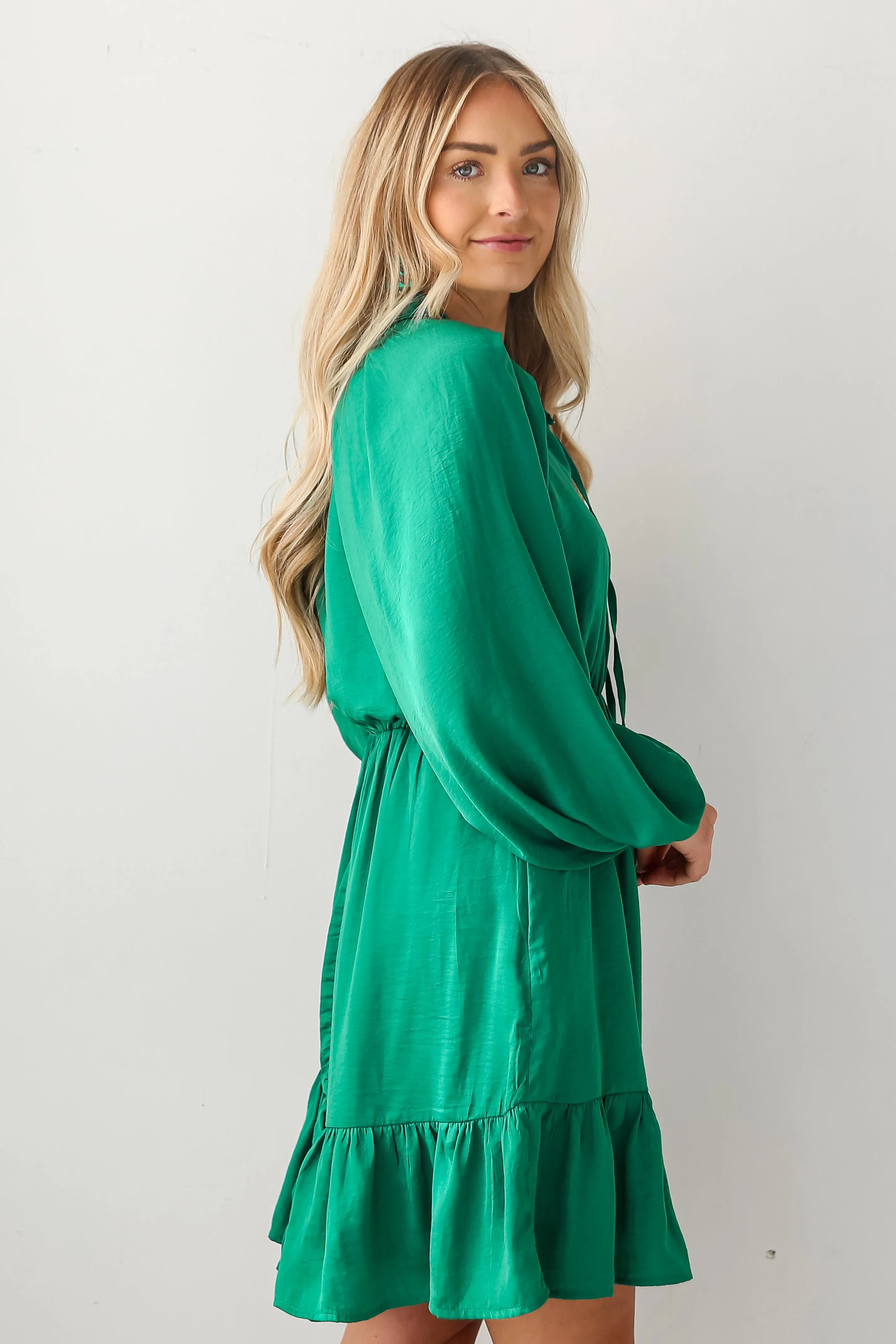 FINAL SALE - Limitless Radiance Kelly Green Mini Dress