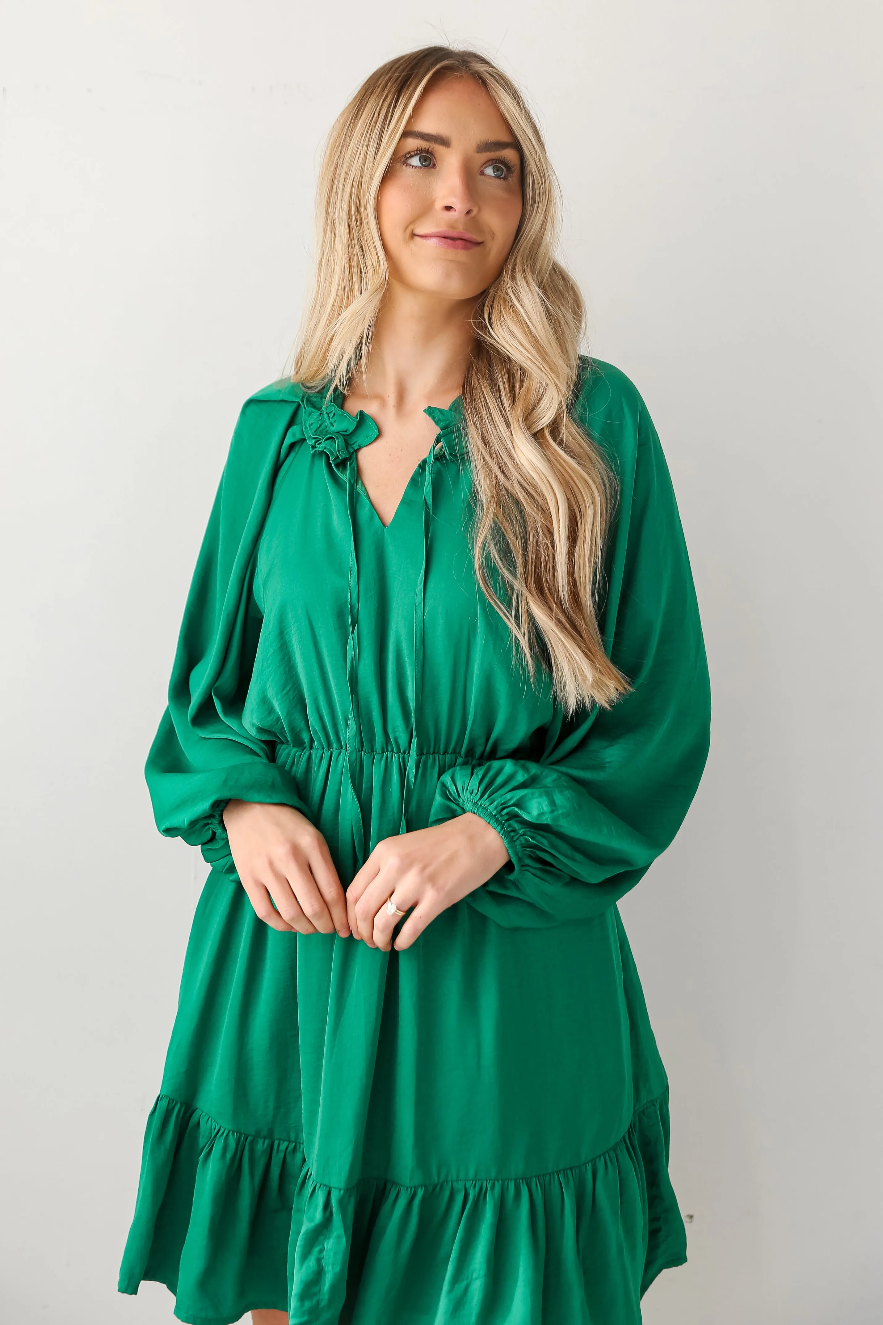 FINAL SALE - Limitless Radiance Kelly Green Mini Dress