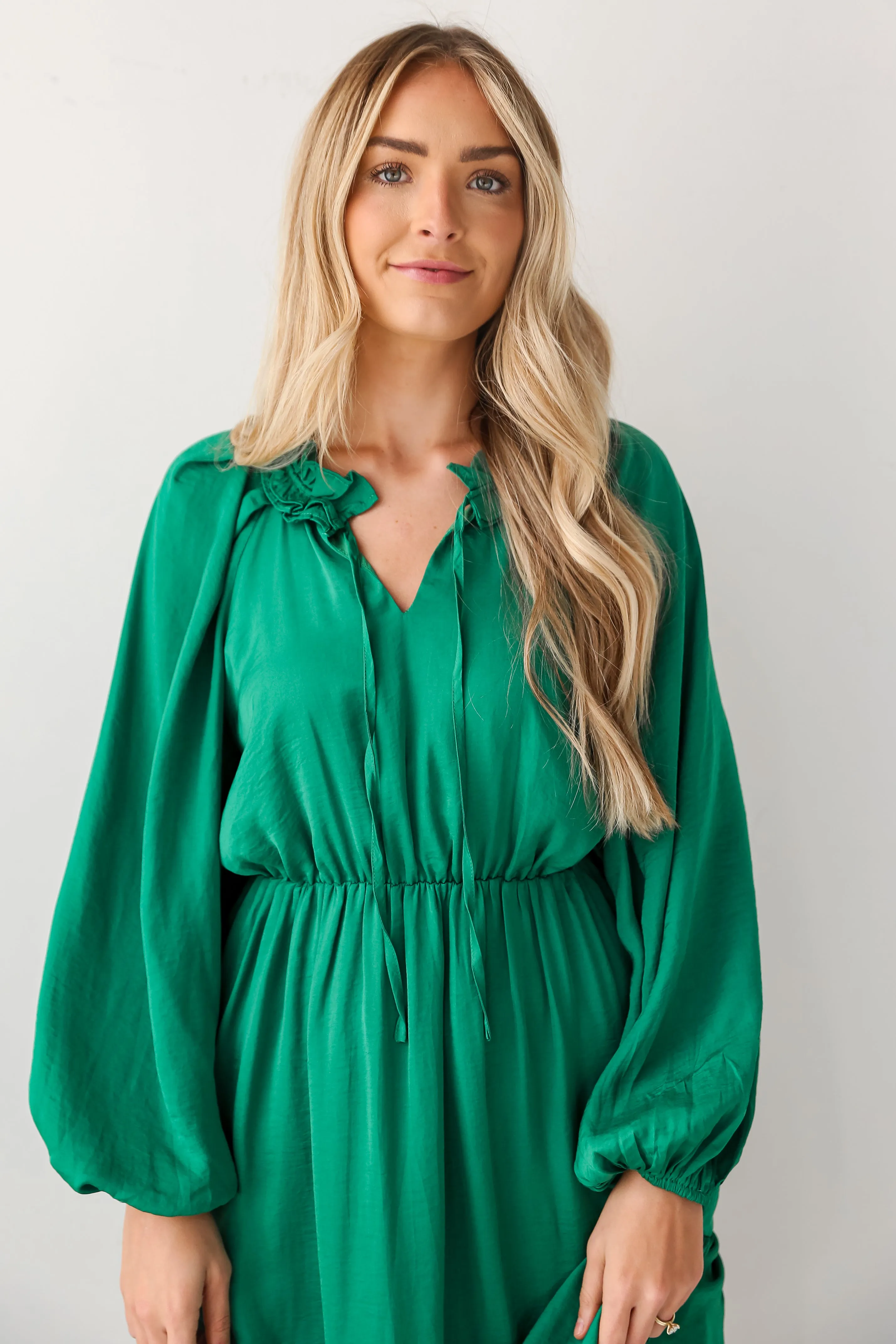 FINAL SALE - Limitless Radiance Kelly Green Mini Dress